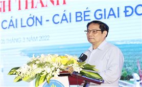 Thủ tướng Phạm Minh Chính dự Lễ Khánh thành đại công trình Cống thủy lợi Cái Lớn - Cái Bé