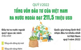 Quý I/2022, tổng vốn đầu tư của Việt Nam ra nước ngoài đạt 211,5 triệu USD
