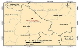 Liên tiếp xảy ra ba trận động đất có độ lớn từ 2.8 đến 4.1 tại Kon Tum