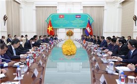 Thủ tướng Chính phủ Phạm Minh Chính hội đàm với Thủ tướng Samdech Techo Hun Sen