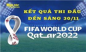 Kết quả thi đấu vòng bảng World Cup 2022 ngày 29/11 và rạng sáng 30/11