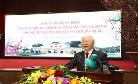 Tổng Bí thư Nguyễn Phú Trọng thăm, chúc Tết Đảng bộ, chính quyền và Nhân dân Thủ đô
