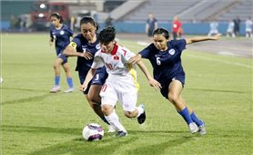U20 nữ Việt Nam thắng áp đảo đối thủ Singapore với tỷ số 11-0