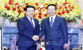 Chủ tịch nước Võ Văn Thưởng tiếp Phó Thủ tướng, Bộ trưởng Ngoại giao Lào Saleumxay Kommasith