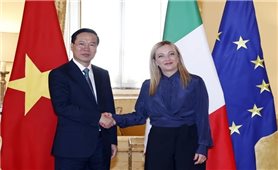 Chủ tịch nước Võ Văn Thưởng gặp Thủ tướng Italy Giorgia Meloni