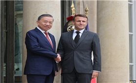 Tổng Bí thư, Chủ tịch nước Tô Lâm và Tổng thống Pháp Emmanuel Macron gặp gỡ báo chí trước hội đàm