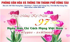 Phòng Văn hóa và Thông tin thành phố Vũng Tàu chúc mừng ngày Báo chí Cách mạng Việt Nam