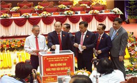 Đại biểu dự Đại hội Đảng bộ tỉnh Cà Mau ủng hộ đồng bào bị ảnh hưởng cơn bão số 10
