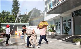 PC Quảng Ngãi: Thực tập phương án phòng cháy, chữa cháy và cứu nạn cứu hộ