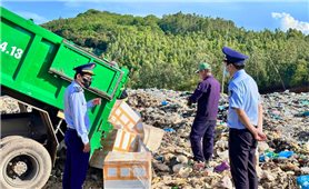 Phú Yên: Tiêu hủy 1 tấn thực phẩm chay không có nguồn gốc xuất xứ