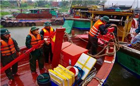 Bộ đội Biên phòng cùng ngư dân khẩn trương ứng phó bão số 3