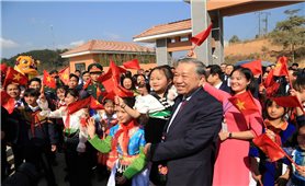 Tổng Bí thư dự khánh thành trường xã biên giới đẹp như mơ tại Điện Biên