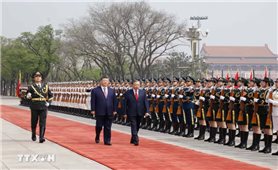 Lễ đón trọng thể Tổng Bí thư, Chủ tịch nước Tô Lâm thăm cấp Nhà nước đến Trung Quốc