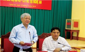 Đoàn kiểm tra của Ban Chỉ đạo Trung ương kiểm tra thực hiện Nghị quyết số 24-NQ/TW và Chỉ thị 45-CT/TW tại Nghệ An