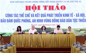 Hội thảo công tác thể chế và kết quả phát triển kinh tế - xã hội, đảm bảo quốc phòng an ninh vùng đồng bào dân tộc thiểu số