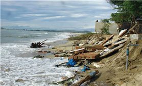Quảng Ngãi: Hiểm nguy những ngôi nhà chênh vênh bên mép sóng