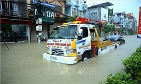 Điện Biên: Mưa lớn, nhiều tuyến đường ngập sâu trong nước