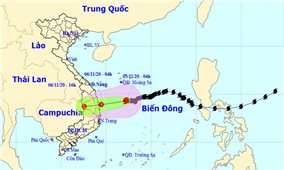 Bão số 10 sẽ suy yếu thành áp thấp nhiệt đới trên vùng biển Quảng Ngãi - Phú Yên