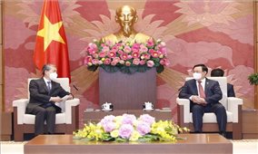 Chủ tịch Quốc hội Vương Đình Huệ tiếp Đại sứ Trung Quốc