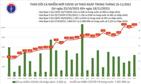 Ngày 18/11: Việt Nam có 10.223 ca COVID-19 và 6.723 ca khỏi bệnh