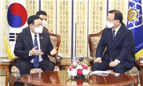 Chủ tịch Quốc hội Vương Đình Huệ hội kiến Thủ tướng Hàn Quốc Kim Boo Kyum