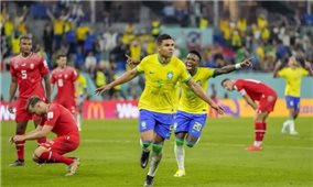 World Cup 2022: Brazil thắng Thụy Sĩ nhờ siêu phẩm của Casemiro