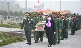 Điện Biên: Truy điệu, an táng 6 hài cốt liệt sĩ Quân tình nguyện Việt Nam hy sinh tại Lào