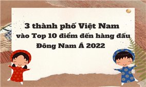 3 thành phố Việt Nam vào Top 10 điểm đến hàng đầu Đông Nam Á 2022