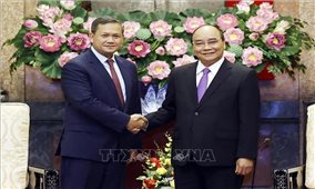 Chủ tịch nước tiếp Phó Tổng Tư lệnh Quân đội Hoàng gia Campuchia