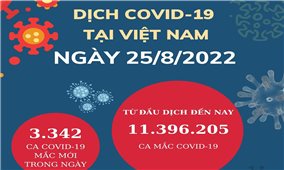 Ngày 25/8: Việt Nam có 3.342 ca mắc COVID-19 và 12.747 ca khỏi bệnh