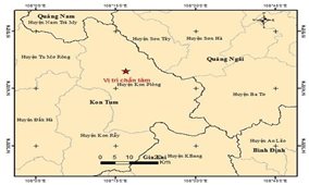 Liên tiếp xảy ra ba trận động đất có độ lớn từ 2.8 đến 4.1 tại Kon Tum