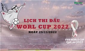 Lịch thi đấu World Cup 2022 ngày 25/11/2022