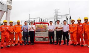 Hai dự án đường dây Bỉm Sơn – Nga Sơn và TBA 110KV Nga Sơn đã được Tổng công ty Điện lực miền Bắc gắn biển công trình