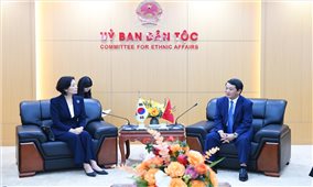 Bộ trưởng, Chủ nhiệm UBDT Hầu A Lềnh tiếp Đại sứ Hàn Quốc tại Việt Nam