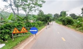 Quảng Trị: Xuất hiện sụt lún chưa rõ nguyên nhân trên tỉnh lộ 588A