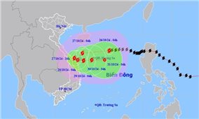 Đêm 26/10, bão số 6 ảnh hưởng tới vùng biển từ Quảng Bình đến Quảng Ngãi