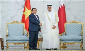 Thủ tướng Phạm Minh Chính hội đàm với Thủ tướng Qatar