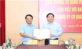 Ban Thường vụ Đảng ủy Khối các Cơ quan Trung ương làm việc với Ban Cán sự và Đảng ủy cơ quan Ủy ban Dân tộc