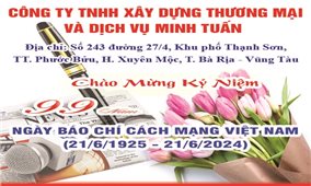 Công ty TNHH Xây dựng Thương Mại và Dịch vụ Minh Tuấn chúc mừng 99 năm Ngày Báo chí Cách mạng Việt Nam