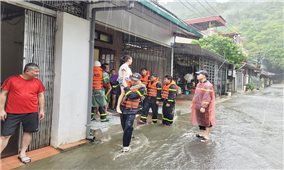 Mưa lớn, nước sông Lô lên cao, nhiều địa phương tại Hà Giang ngập sâu