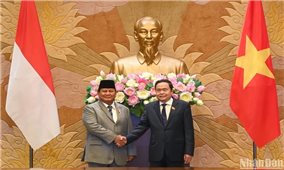 Chủ tịch Quốc hội Trần Thanh Mẫn tiếp Tổng thống đắc cử Indonesia Prabowo Subianto