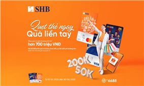 Hàng ngàn phần quà hấp dẫn dành tặng chủ thẻ ghi nợ quốc tế SHB đầu năm mới