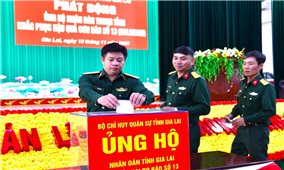 Lực lượng vũ trang tỉnh Gia Lai quyên góp gần 700 triệu đồng hỗ trợ người dân khắc phục hậu quả bão lũ