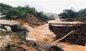 Cầu bị gãy đôi, hơn 280 hộ dân ở xã miền núi Quảng Ngãi bị cô lập