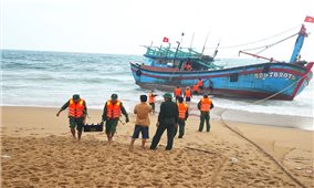 Phú Yên: Hỗ trợ đưa 11 ngư dân trên tàu cá Bình Định bị chết máy vào bờ an toàn