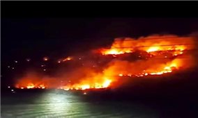 Bình Thuận: Cháy đỏ trời trên núi Tàu