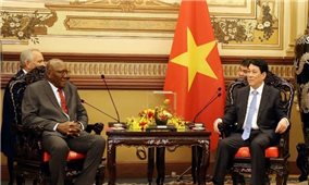 Chủ tịch nước Lương Cường tiếp Ủy viên Bộ Chính trị, Phó Chủ tịch nước Cuba Salvador Valdes Mesa