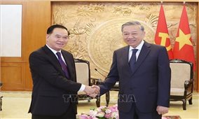 Tổng Bí thư Tô Lâm tiếp Chánh Văn phòng Trung ương Đảng Nhân dân Cách mạng Lào