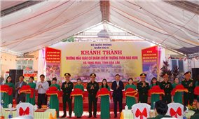 Thượng tướng Trương Thiên Tô dự Lễ khánh thành trường mẫu giáo ở Yang Mao