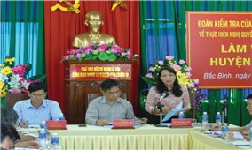 Ban Chỉ đạo Trung ương: Kiểm tra tình hình thực hiện Nghị quyết 24-NQ/TW và Chỉ thị 45-CT/TW tại Bình Thuận